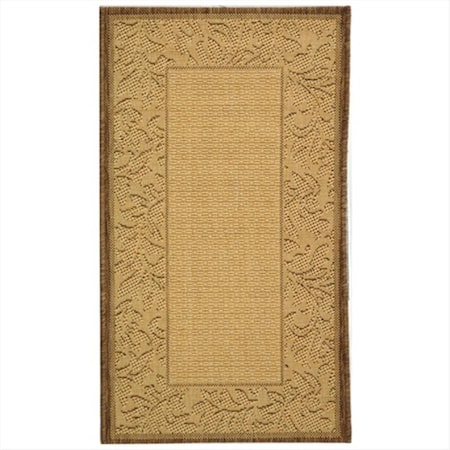 Safavieh 2 Ft. - 4 In. X 6 Ft. - 7 In. Runner- Indoor - Outdoor Courtyard Natural Brown Machine Made Rug CY2666-3001-27